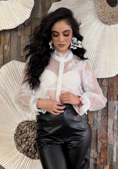 Camisa Ivory Bloom