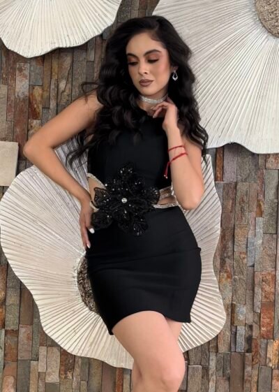 Vestido Black Fleur Noire